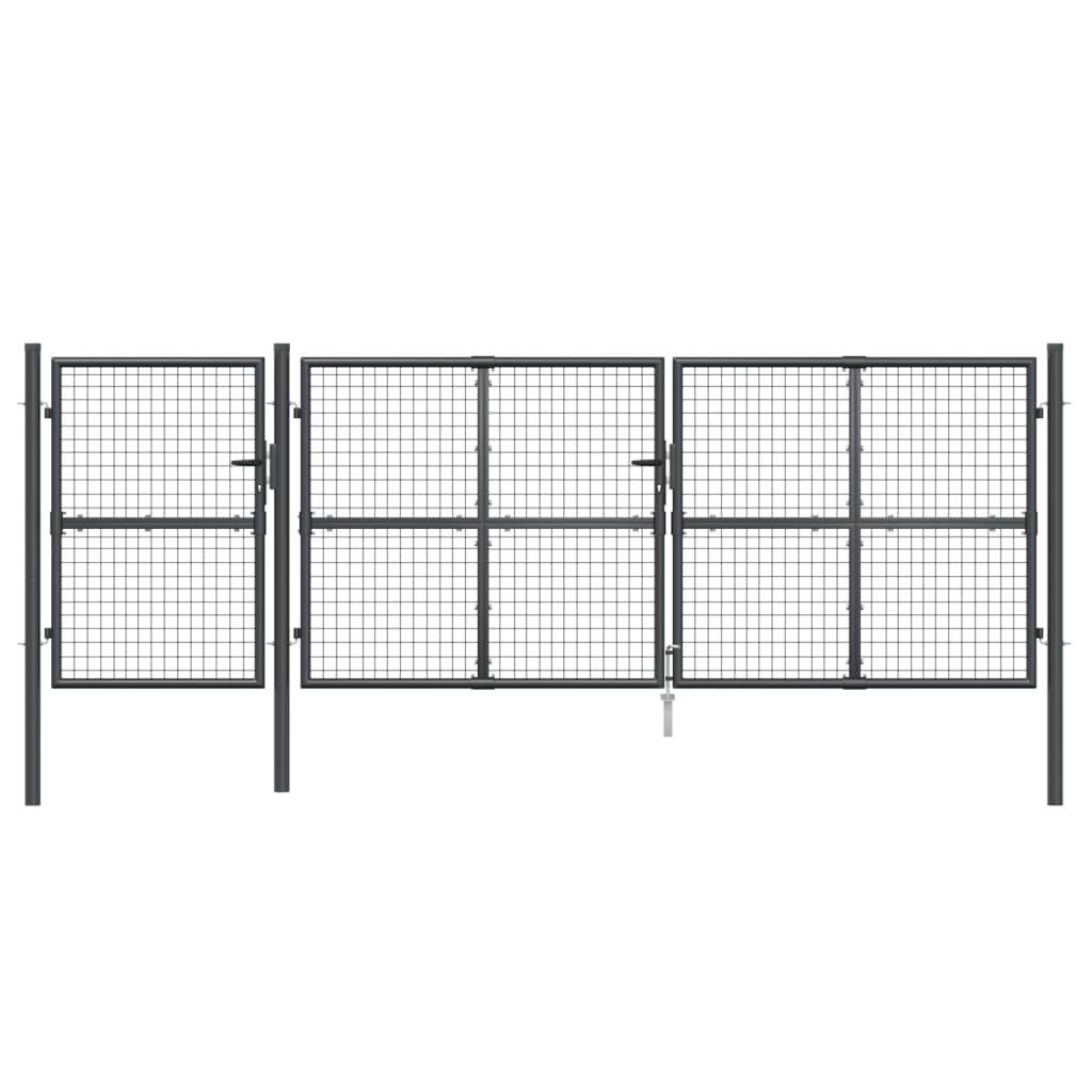 Tuinpoort 400x175 cm gaas en gegalvaniseerd staal antraciet 400 x 175 cm Antraciet