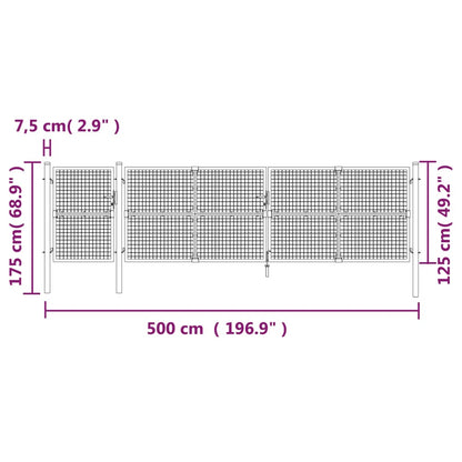 Tuinhek Van Gaas Zilverkleurig 500X125 Cm Gegalvaniseerd Staal