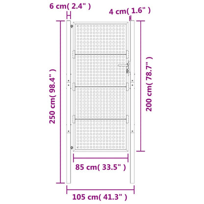 Poort Staal Antracietkleurig 105 x 250 cm