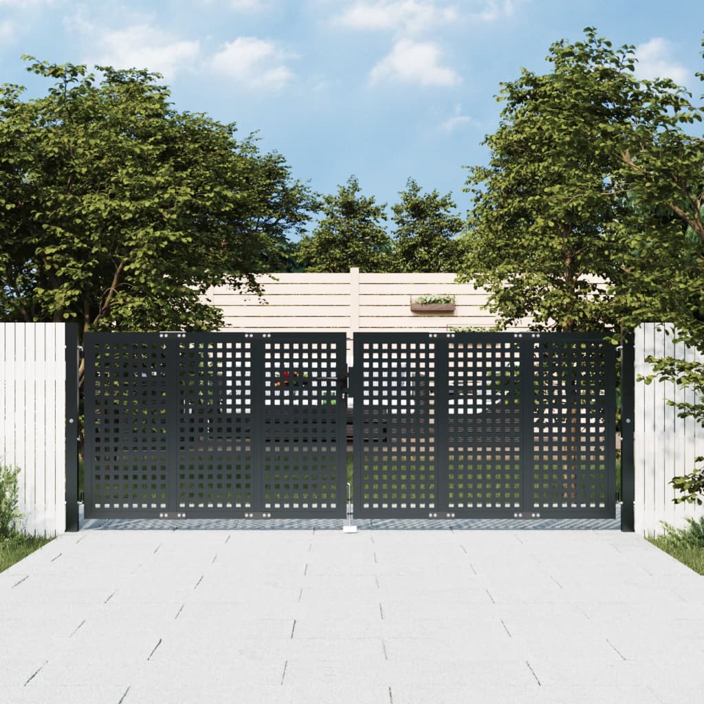 Tuinpoort Antraciet Staal 300 x 75 cm