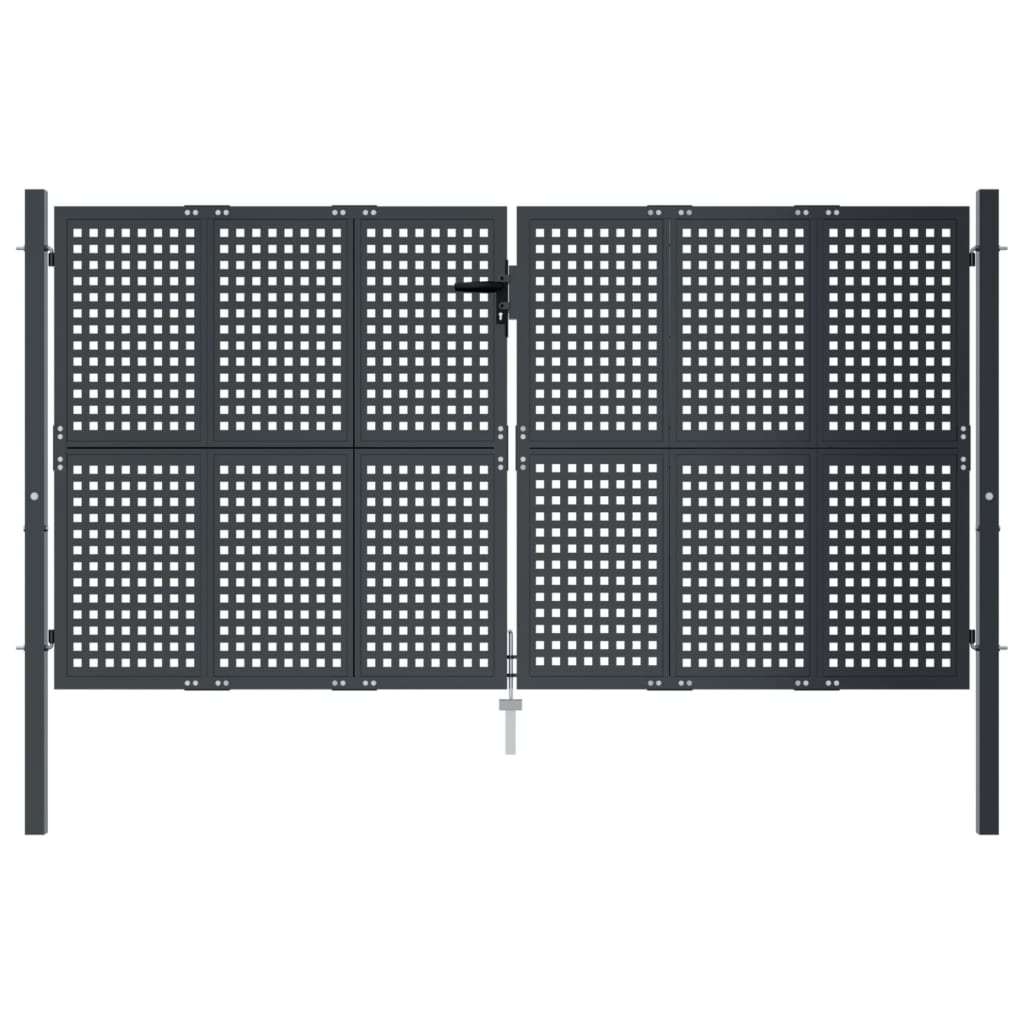 Poort 300X125 Cm Staal Antracietkleurig 300 x 175 cm