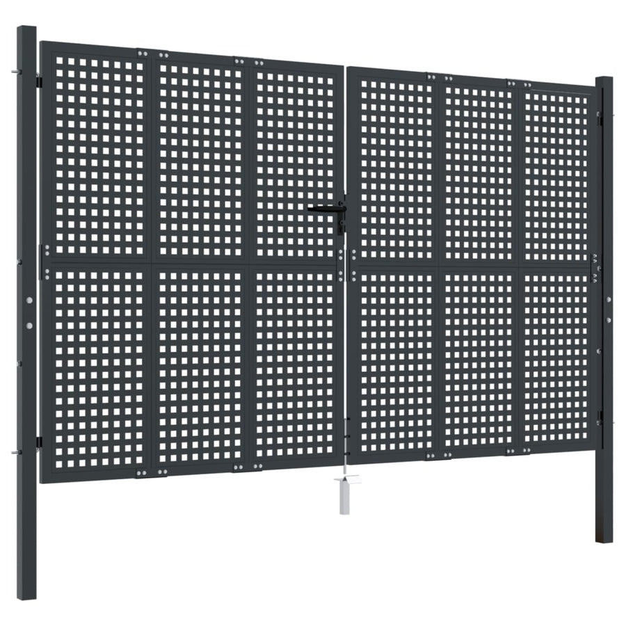 Poort 300x225 cm staal antracietkleurig 300 x 225 cm