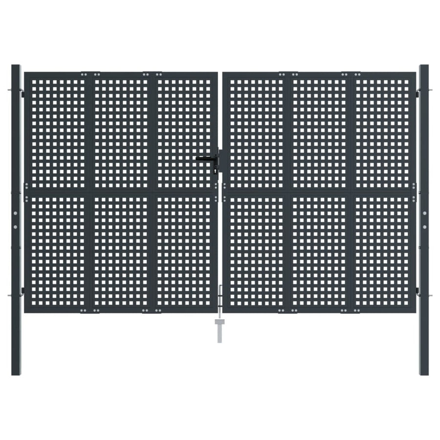 Poort 300x225 cm staal antracietkleurig 300 x 225 cm