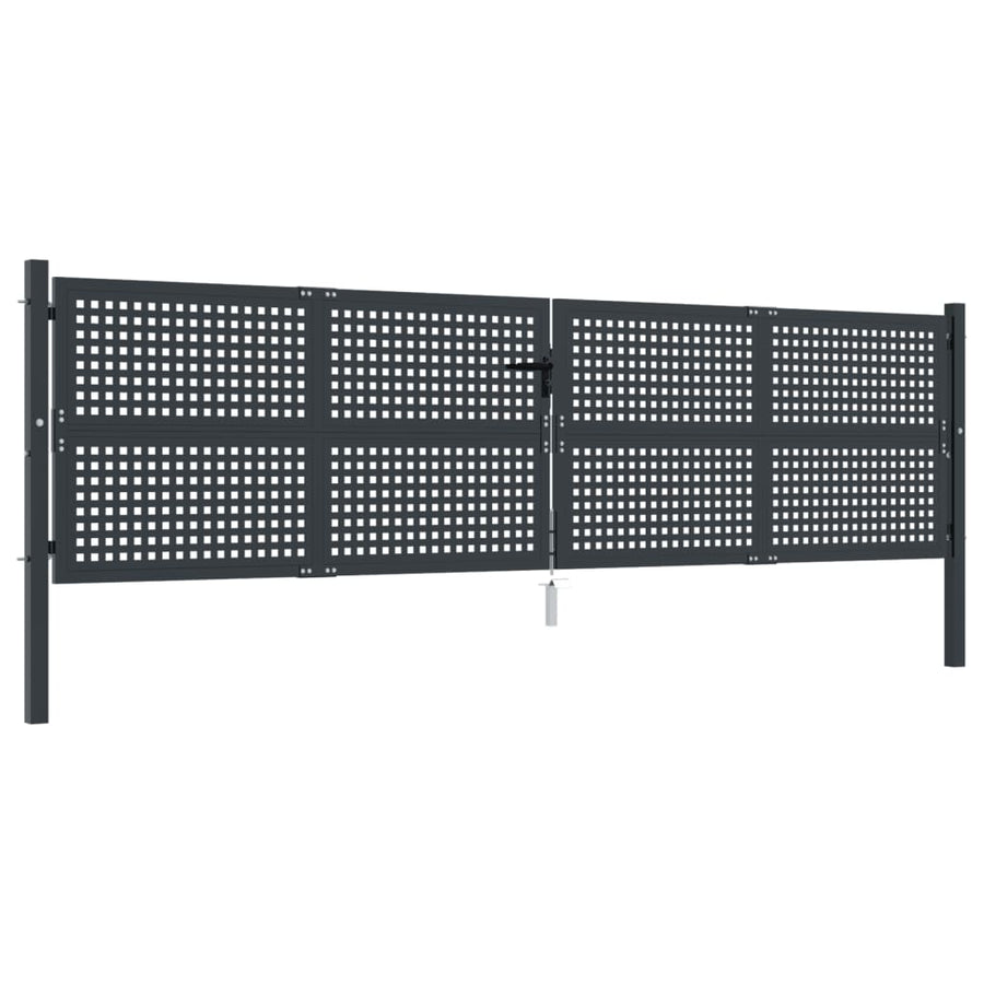 Poort 400X125 Cm Staal Antracietkleurig 400 x 75 cm
