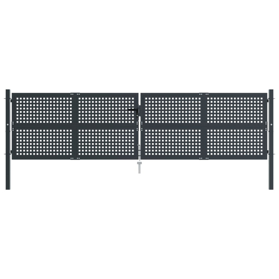 Poort 400X125 Cm Staal Antracietkleurig 400 x 75 cm
