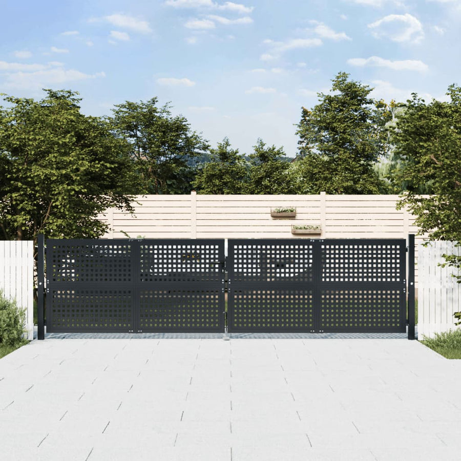 Poort 400X125 Cm Staal Antracietkleurig 400 x 75 cm