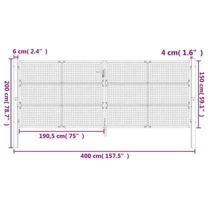 Poort Staal Antracietkleurig 400 x 200 cm