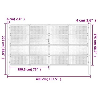 Poort 400X175 Cm Staal Antracietkleurig 400 x 225 cm