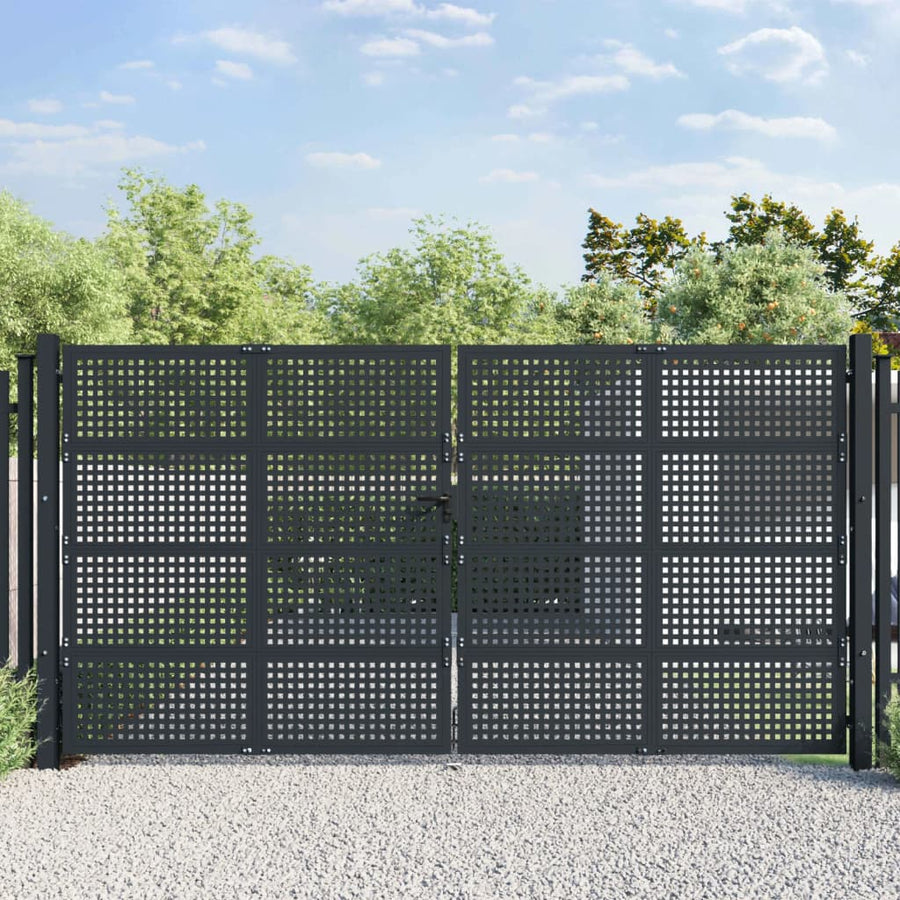 Poort 400X175 Cm Staal Antracietkleurig 400 x 225 cm