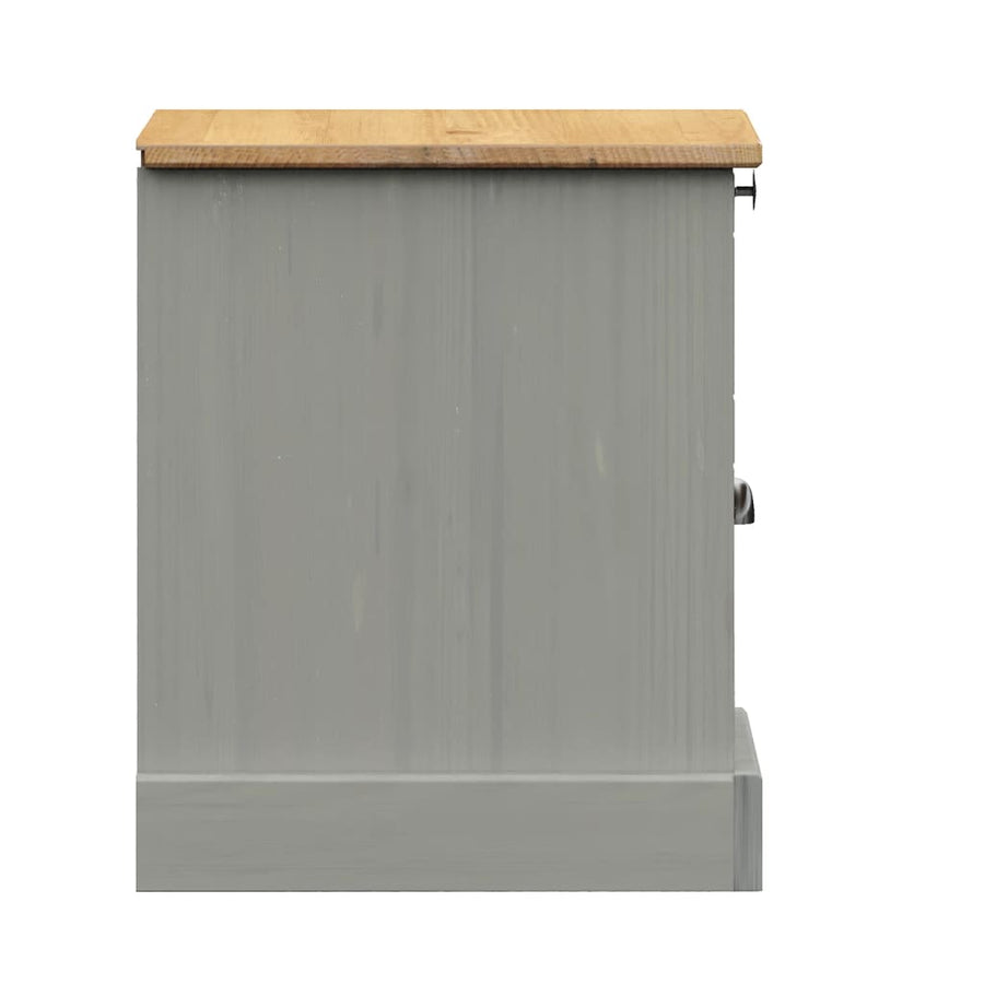 Nachtkastje VIGO 42x35x42 cm massief grenenhout grijs