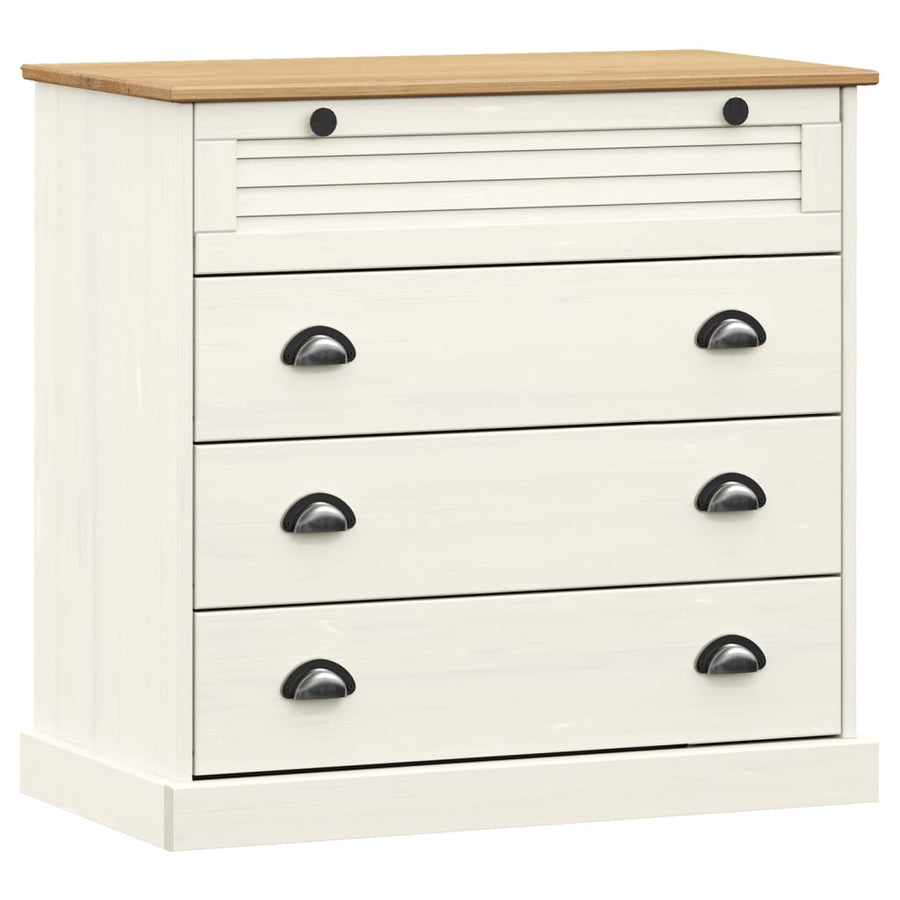 Ladekast Vigo 80X40X76 Cm Massief Grenenhout Wit