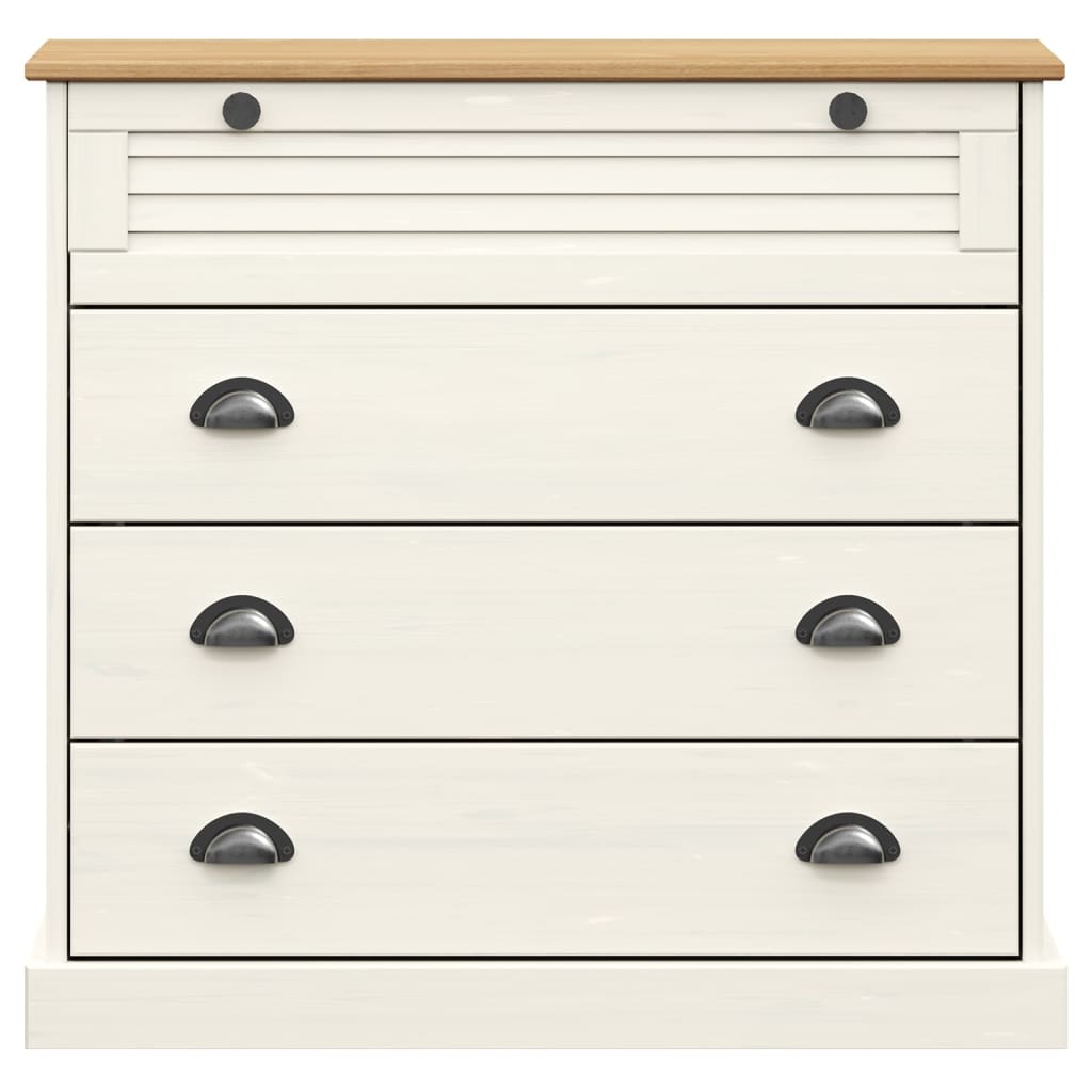 Ladekast Vigo 80X40X76 Cm Massief Grenenhout Wit