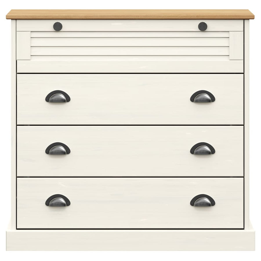 Ladekast Vigo 80X40X76 Cm Massief Grenenhout Wit