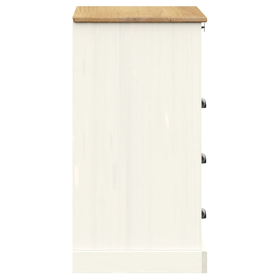 Ladekast Vigo 80X40X76 Cm Massief Grenenhout Wit
