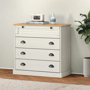 Ladekast massief grenenhout 80x40x76 cm wit