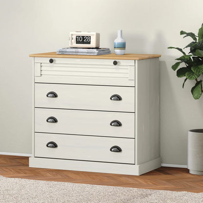 Ladekast Vigo 80X40X76 Cm Massief Grenenhout Wit