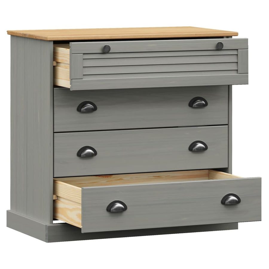 Ladekast VIGO 80x40x76 cm massief grenenhout grijs