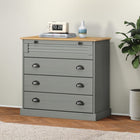 Ladekast grenenhout grijs 80x40x76 cm