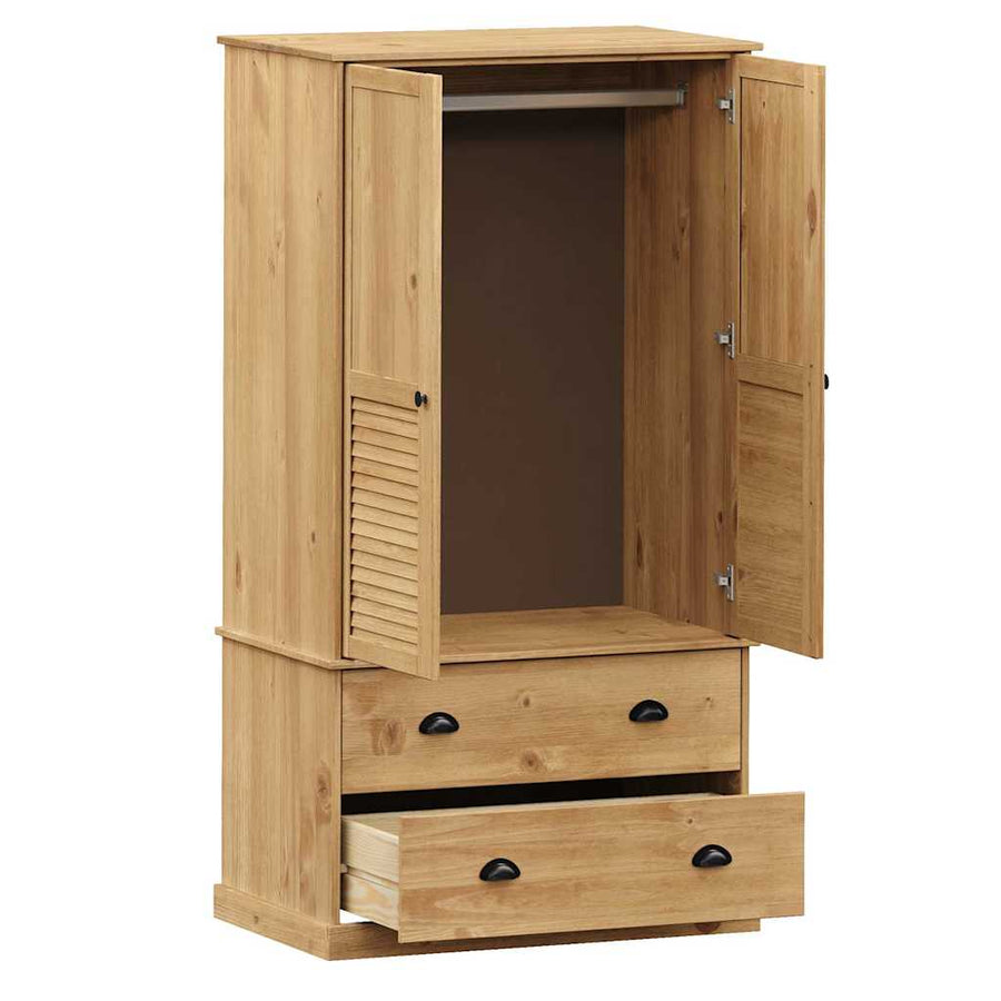 Kledingkast Vigo 90X55X170 Cm Massief Grenenhout Bruin