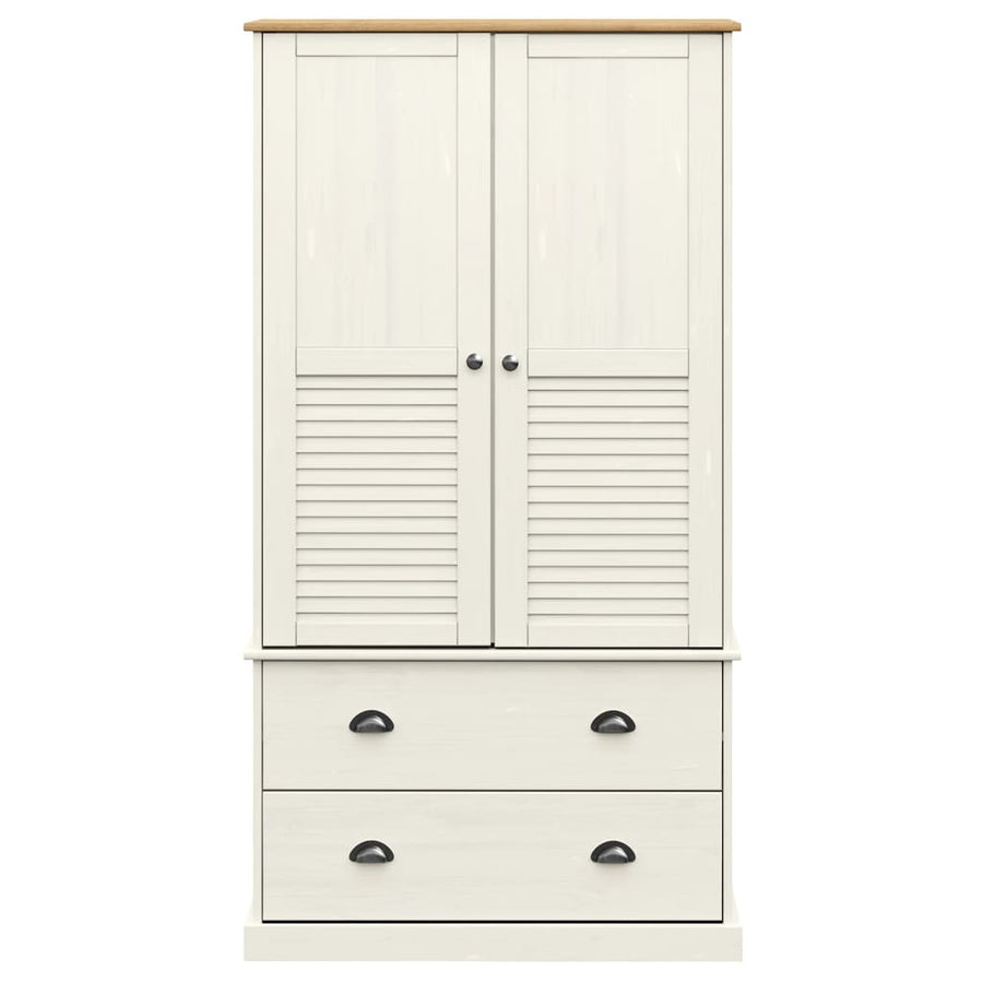 Kledingkast Vigo 90X55X176 Cm Massief Grenenhout Wit