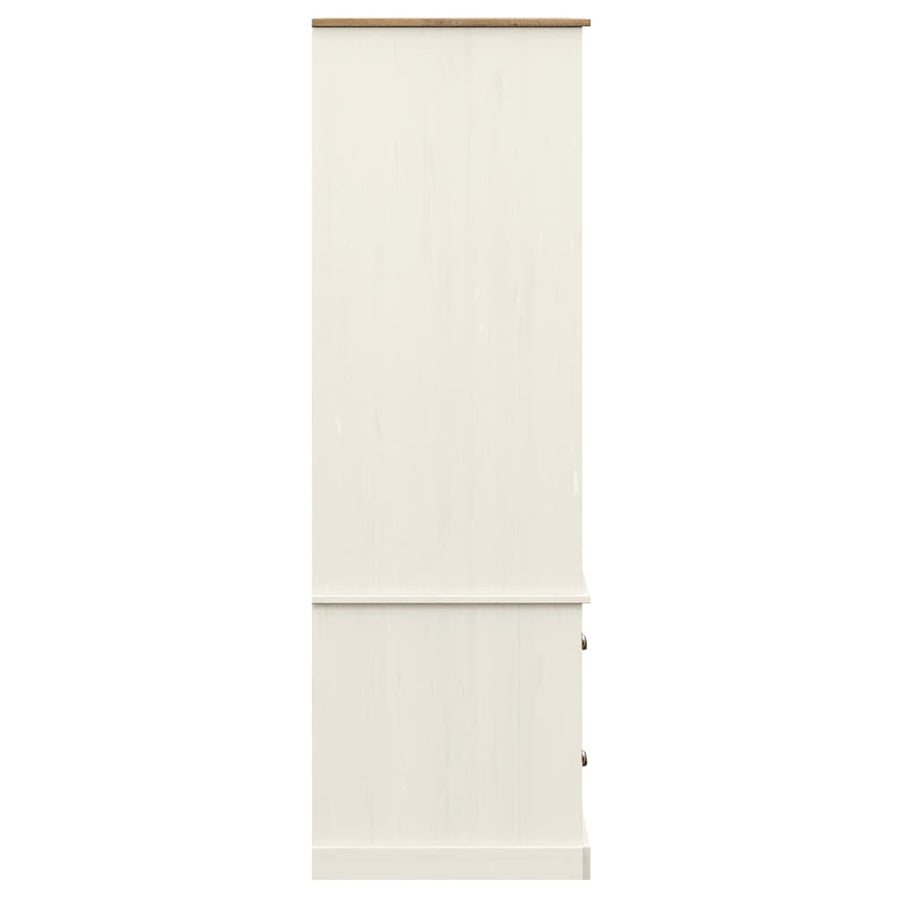 Kledingkast Vigo 90X55X176 Cm Massief Grenenhout Wit