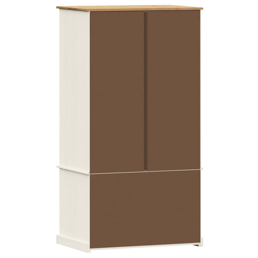 Kledingkast Vigo 90X55X176 Cm Massief Grenenhout Wit
