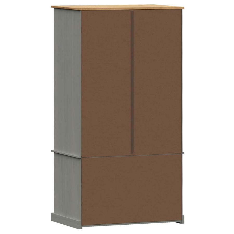 Kledingkast Vigo 90X55X176 Cm Massief Grenenhout Grijs