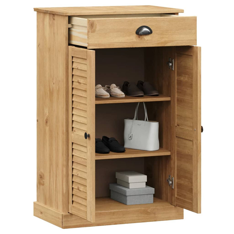Schoenenkast Vigo 60X35X96 Cm Massief Grenenhout 1 Bruin