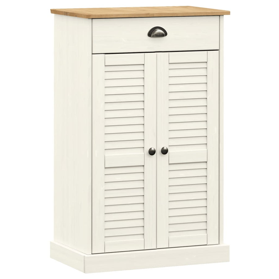 Schoenenkast Vigo 60X35X96 Cm Massief Grenenhout Wit
