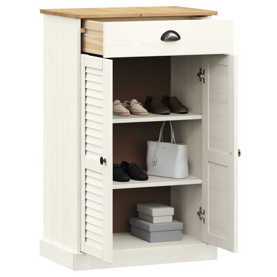 Schoenenkast Vigo 60X35X96 Cm Massief Grenenhout Wit