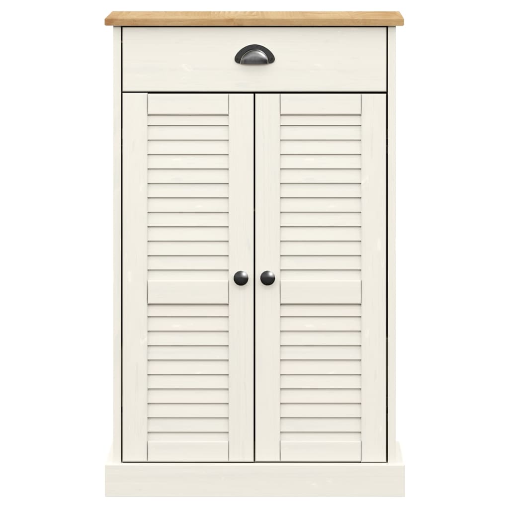Schoenenkast Vigo 60X35X96 Cm Massief Grenenhout Wit