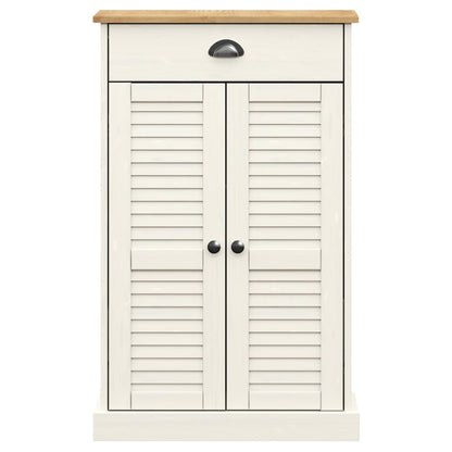 Schoenenkast Vigo 60X35X96 Cm Massief Grenenhout Wit