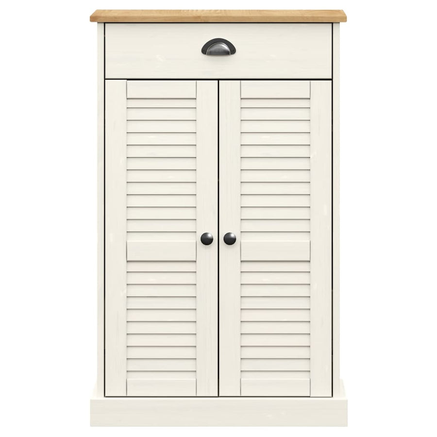 Schoenenkast Vigo 60X35X96 Cm Massief Grenenhout Wit