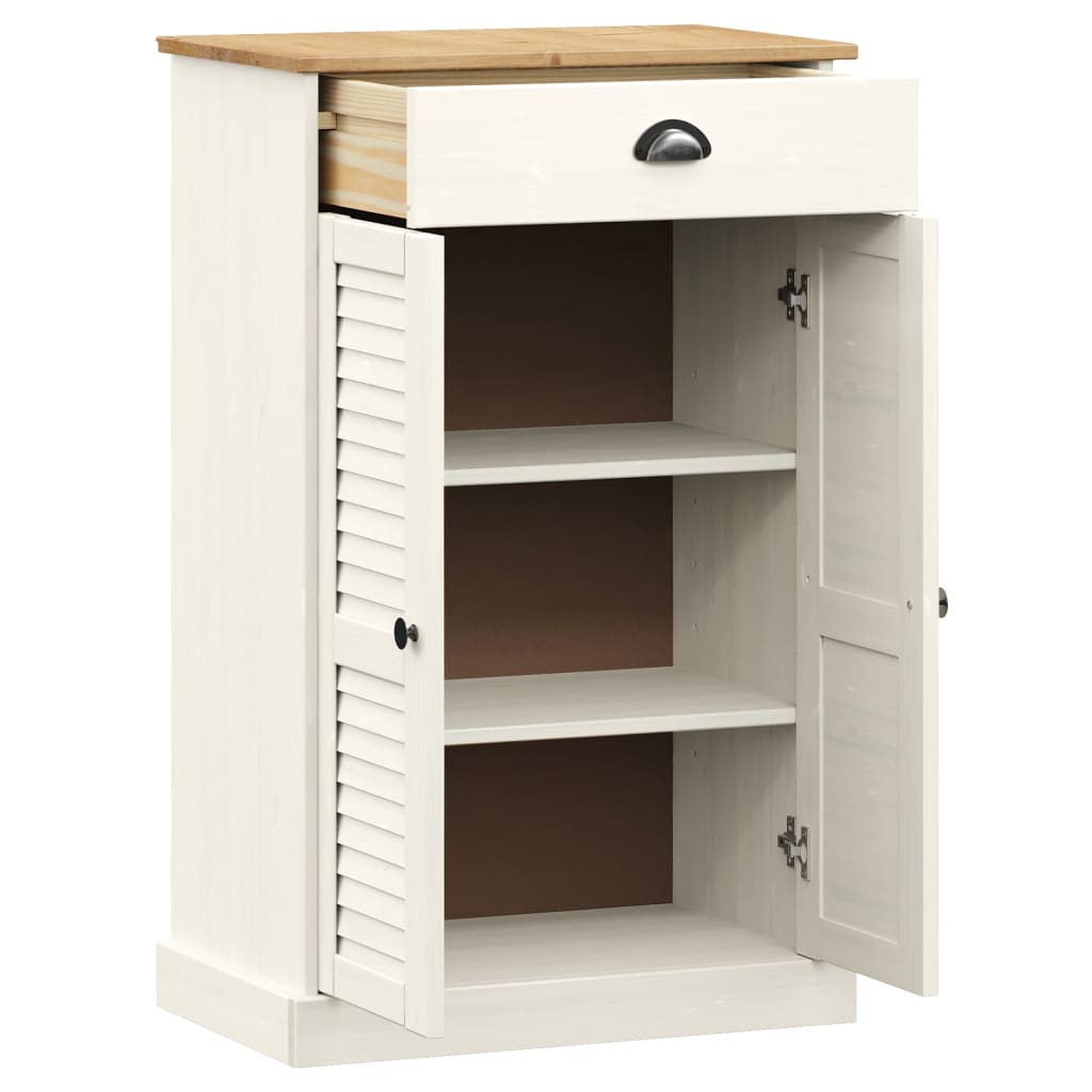 Schoenenkast Vigo 60X35X96 Cm Massief Grenenhout Wit