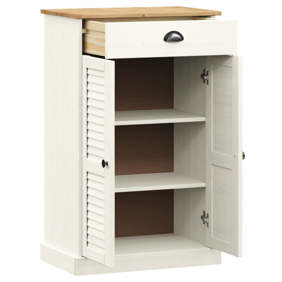 Schoenenkast Vigo 60X35X96 Cm Massief Grenenhout Wit