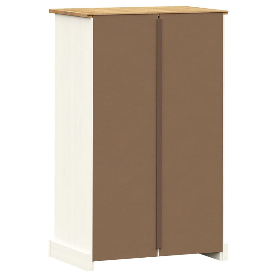 Schoenenkast Vigo 60X35X96 Cm Massief Grenenhout Wit
