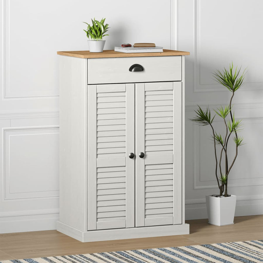Schoenenkast Vigo 60X35X96 Cm Massief Grenenhout Wit