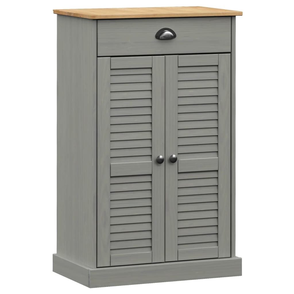 Schoenenkast Vigo 60X35X96 Cm Massief Grenenhout Grijs