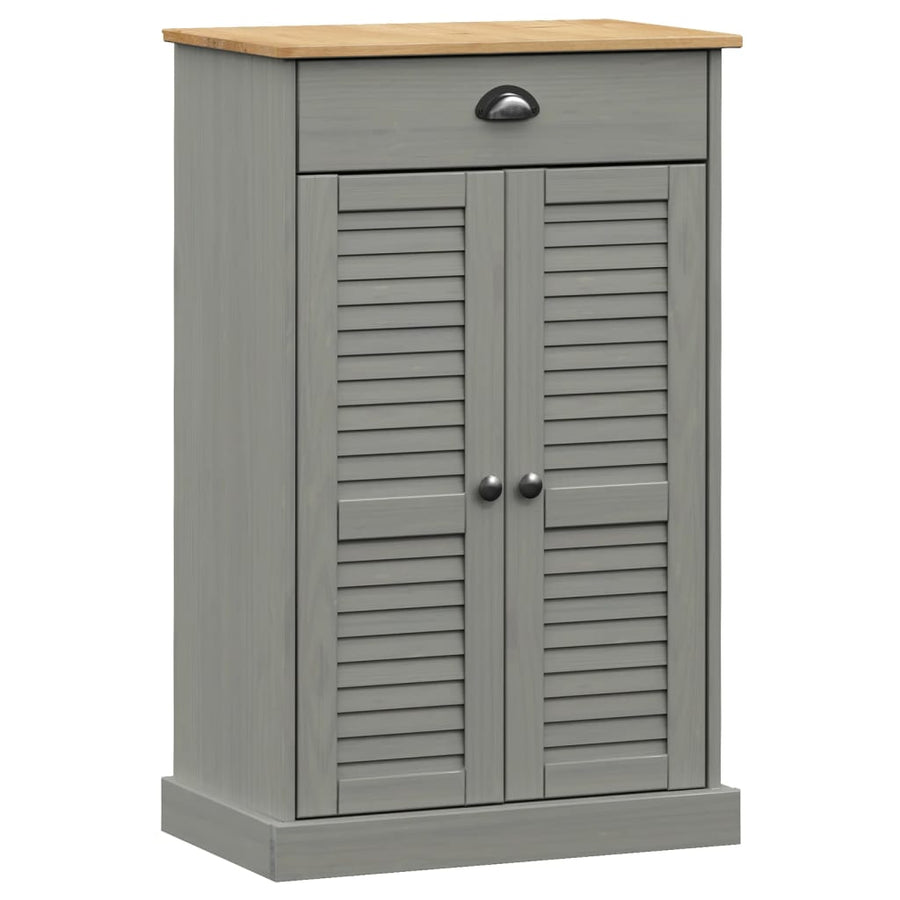 Schoenenkast Vigo 60X35X96 Cm Massief Grenenhout Grijs
