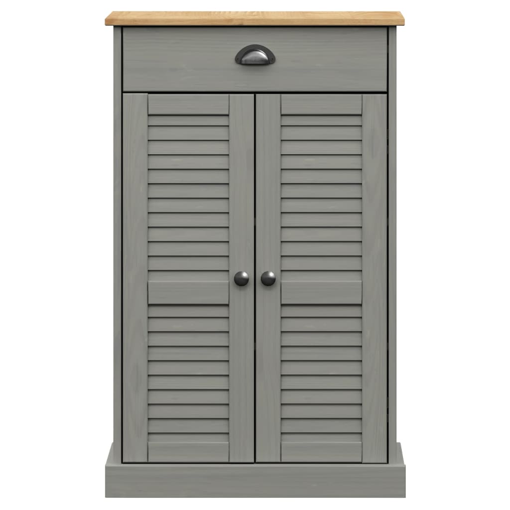 Schoenenkast Vigo 60X35X96 Cm Massief Grenenhout Grijs