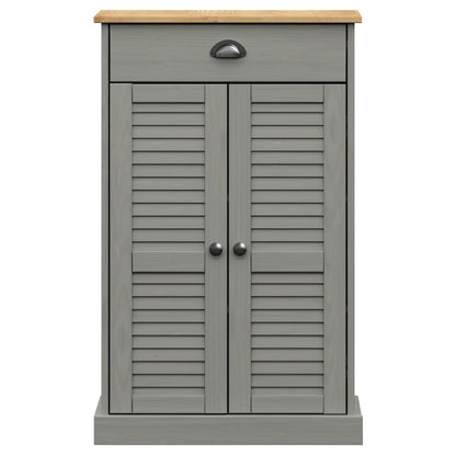 Schoenenkast Vigo 60X35X96 Cm Massief Grenenhout Grijs