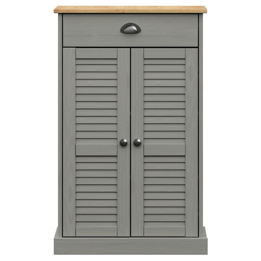 Schoenenkast Vigo 60X35X96 Cm Massief Grenenhout Grijs