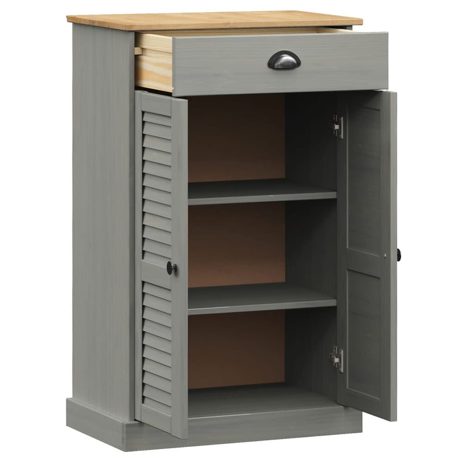 Schoenenkast Vigo 60X35X96 Cm Massief Grenenhout Grijs
