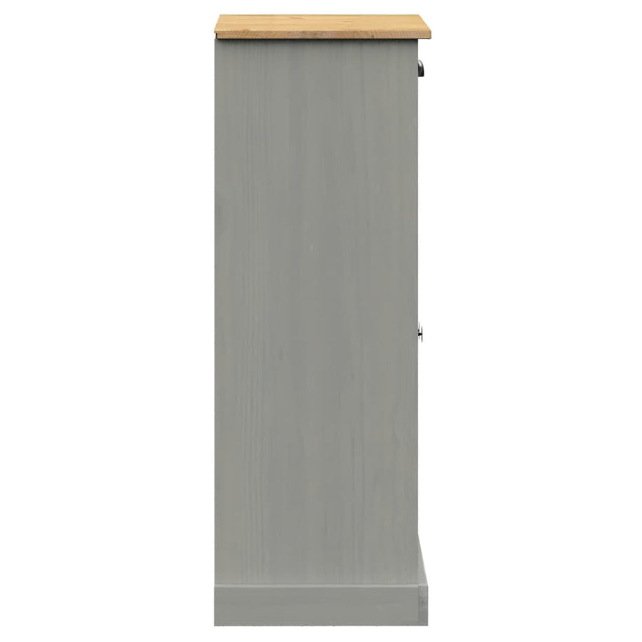 Schoenenkast Vigo 60X35X96 Cm Massief Grenenhout Grijs