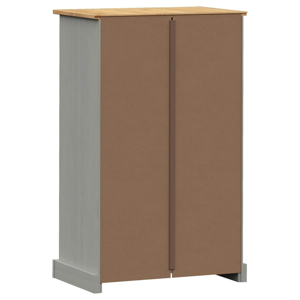Schoenenkast Vigo 60X35X96 Cm Massief Grenenhout Grijs