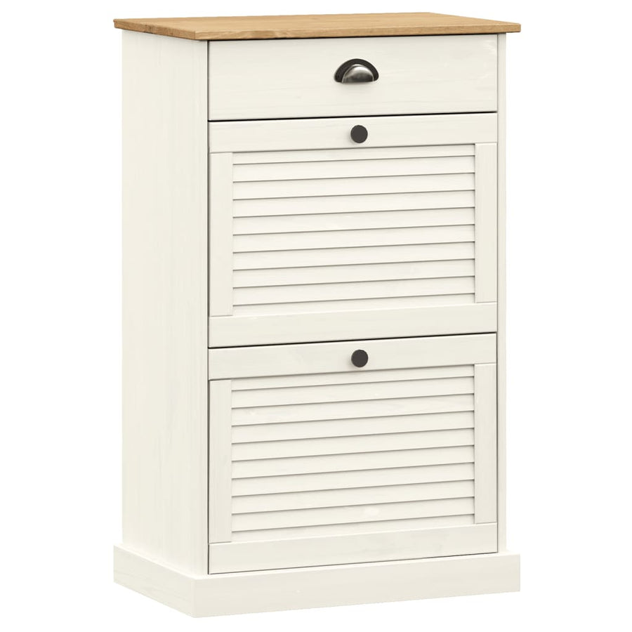 Schoenenkast Vigo 60X35X96 Cm Massief Grenenhout Wit