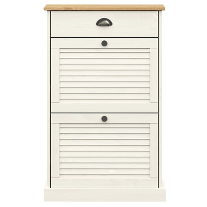 Schoenenkast Vigo 60X35X96 Cm Massief Grenenhout Wit