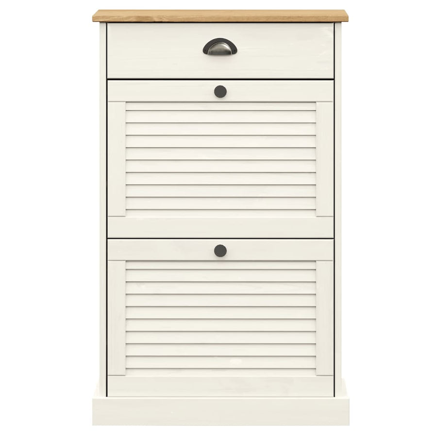 Schoenenkast Vigo 60X35X96 Cm Massief Grenenhout Wit