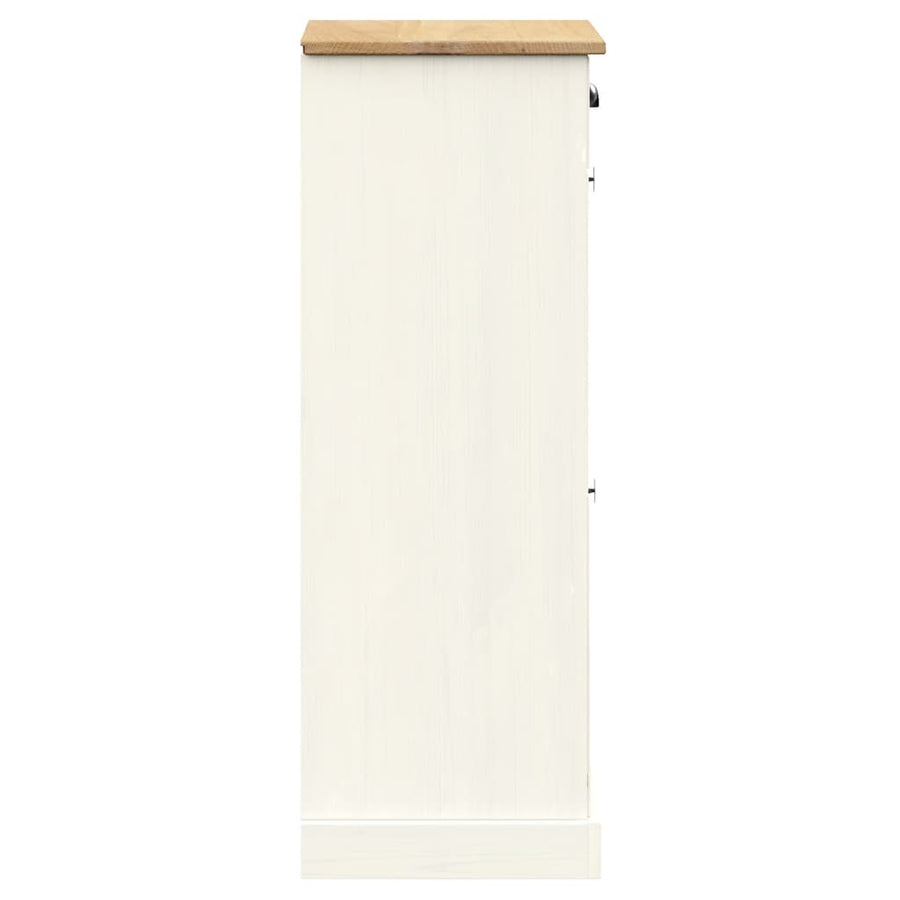 Schoenenkast Vigo 60X35X96 Cm Massief Grenenhout Wit