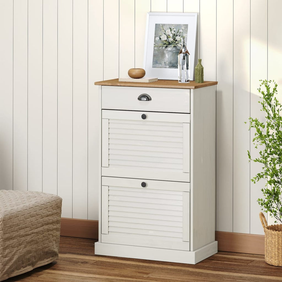 Schoenenkast Vigo 60X35X96 Cm Massief Grenenhout Wit